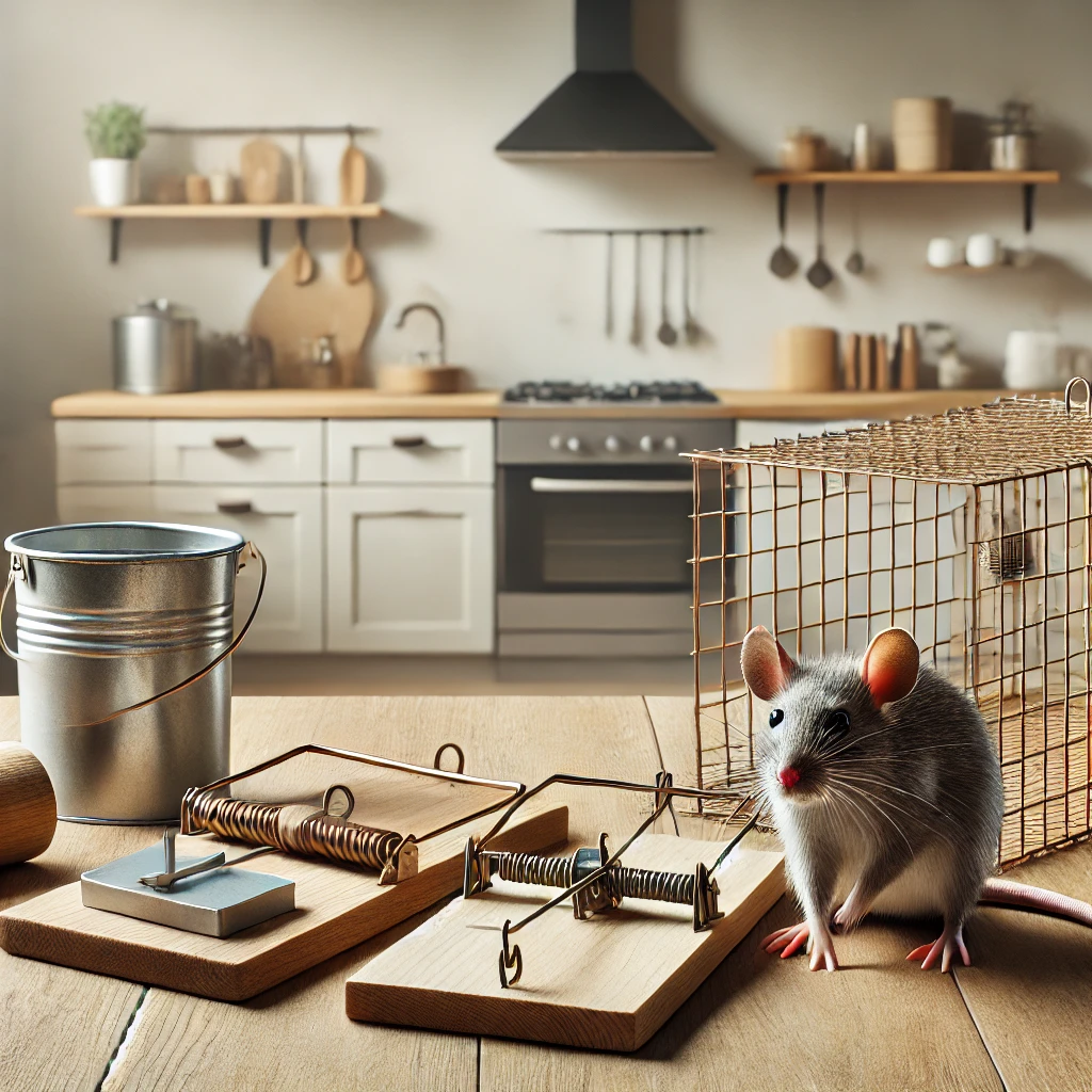 Illustration photo réaliste représentant le piège à rat maison.